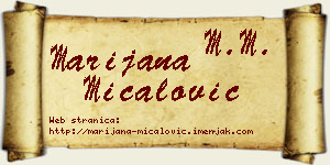 Marijana Mićalović vizit kartica